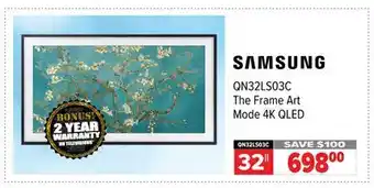 2001 Audio Video QN32LS03C The Frame Art Mode 4K QLED offer
