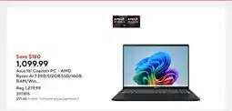 Staples Asus 16 Copilot+ PC - AMD Ryzen AI 7 350/512GB SSD/16GB RAM/Win 11 Home offer
