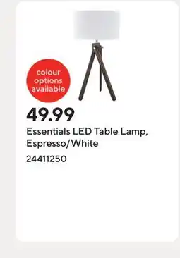Staples Essentials LED Table Lamp, Espresso/White offer