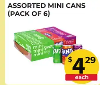 Food World Supermarket ASSORTED MINI CANS offer