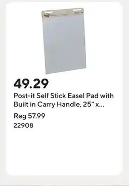 Staples Post-it Self Stick Easel Pad with Built in Carry Handle, 25 x 30-1/2, White, 30 Sheets Per Pad offer