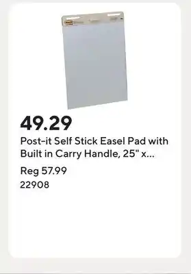 Staples Post-it Self Stick Easel Pad with Built in Carry Handle, 25 x 30-1/2, White, 30 Sheets Per Pad offer