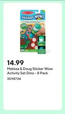 Staples Melissa & Doug Sticker Wow Activity Set Dino - 8 Pack offer