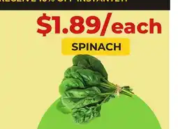 Food World Supermarket SPINACH offer