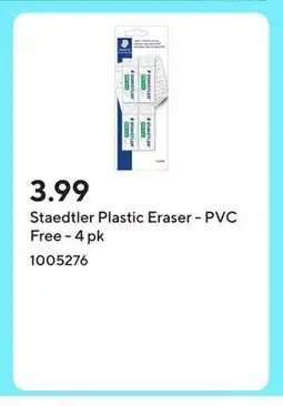 Staples Staedtler Plastic Eraser - PVC Free - 4 pk offer