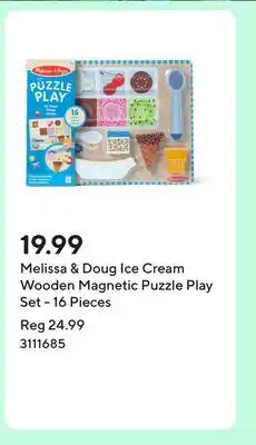 Staples Melissa & Doug Ice Cream Wooden Magnetic Puzzle Play Set - 16 Pieces offer