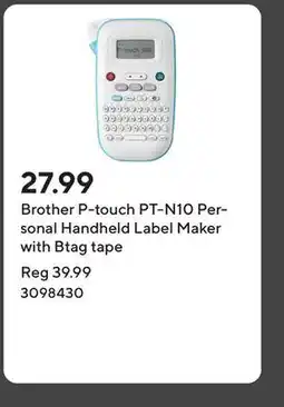 Staples Brother P-touch PT-N10 Personal Handheld Label Maker with Btag tape offer