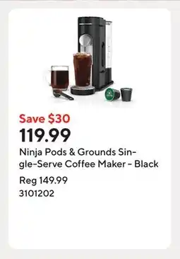 Staples Ninja Pods & Grounds Single-Serve Coffee Maker - Black offer