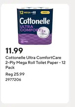 Staples Cottonelle Ultra ComfortCare 2-Ply Mega Roll Toilet Paper - 12 Pack offer