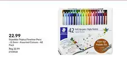 Staples Staedtler Triplus Fineliner Pens - 0.3mm - Assorted Colours - 42 Pack offer