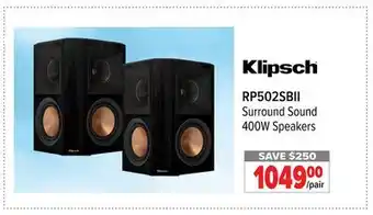 2001 Audio Video RP502SBII Surround Sound 400W Speakers offer