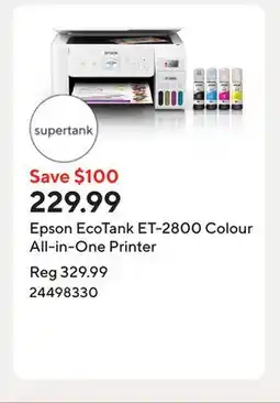 Staples Epson EcoTank ET-2800 Colour All-in-One Printer offer
