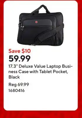 Staples 17.3 Deluxe Value Laptop Business Case with Tablet Pocket, Black offer
