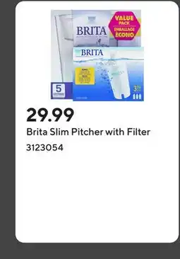 Staples Brita Slim Pitcher with Filter offer