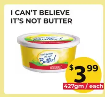 Food World Supermarket I CAN'T BELIEVE IT'S NOT BUTTER offer