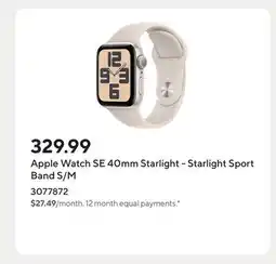 Staples Apple Watch SE 40mm Starlight - Starlight Sport Band S/M offer