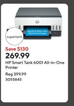 Staples HP Smart Tank 6001 All-in-One Printer offer