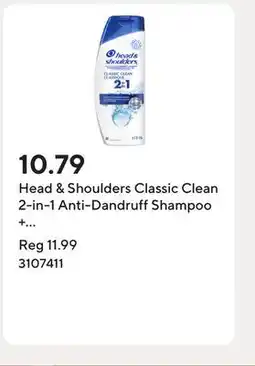 Staples Head & Shoulders Classic Clean 2-in-1 Anti-Dandruff Shampoo + Conditioner - 613ML offer