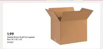 Staples Staples Brown Kraft Corrugated Box, 16 x 12 x 12 offer