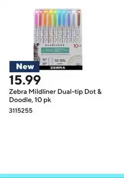 Staples Zebra Mildliner Dual-tip Dot & Doodle, 10 pk offer
