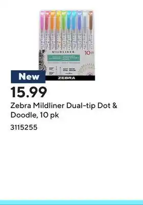 Staples Zebra Mildliner Dual-tip Dot & Doodle, 10 pk offer