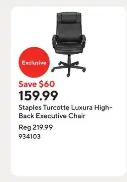 Staples Staples Turcotte Luxura High-Back Executive Chair offer