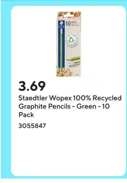 Staples Staedtler Wopex 100% Recycled Graphite Pencils - Green - 10 Pack offer