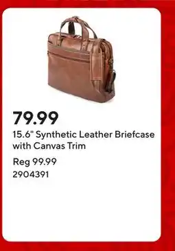 Staples 15.6 Synthetic Leather Briefcase with Canvas Trim offer