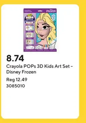 Staples Crayola POPs 3D Kids Art Set - Disney Frozen offer