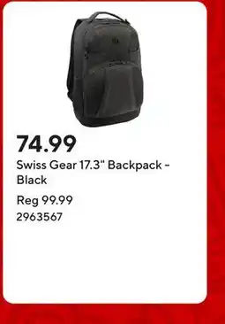 Staples Swiss Gear 17.3 Backpack - Black offer