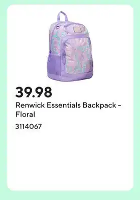 Staples Renwick Essentials Backpack - Floral offer