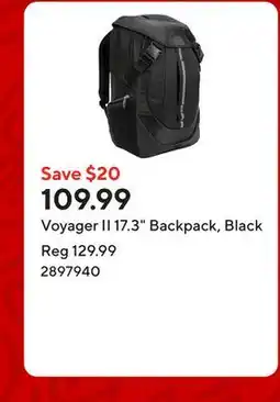 Staples Voyager II 17.3 Backpack, Black offer