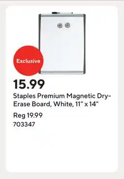 Staples Staples Premium Magnetic Dry-Erase Board, White, 11 x 14 offer
