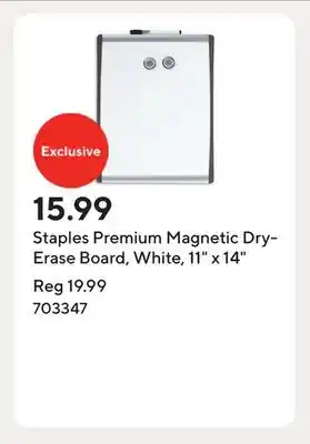 Staples Staples Premium Magnetic Dry-Erase Board, White, 11 x 14 offer
