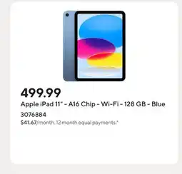 Staples Apple iPad 11 - A16 Chip - Wi-Fi - 128 GB - Blue offer