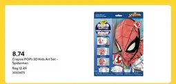 Staples Crayola POPs 3D Kids Art Set - Spiderman offer