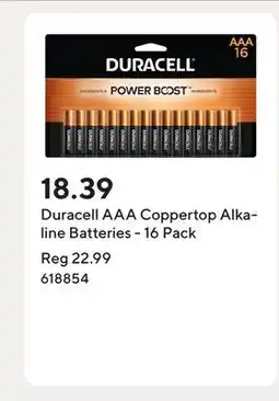 Staples Duracell AAA Coppertop Alkaline Batteries - 16 Pack offer