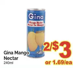 T&T Supermarket GINA MANGO NECTAR, 240ml offer