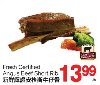 T&T Supermarket FRESH CERTIFIED ANGUS BEEF SHORT RIB offer
