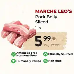 Marche Leo's MARCHÉ LEO'S Pork Belly Sliced offer