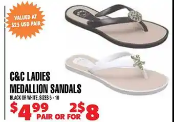 Len's Mill Stores C&C LADIES MEDALLION SANDALS offer