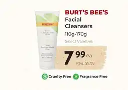 Marche Leo's BURT'S BEE'S Facial Cleansers offer