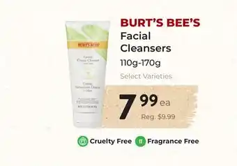 Marche Leo's BURT'S BEE'S Facial Cleansers offer