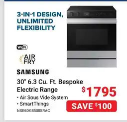 Visions Electronics Samsung 30 6.3 Cu. Ft. Bespoke Electric Range offer