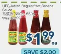 Oceans Fresh Food Market UFC/Jufran Regular/Hot Banana Sauce offer