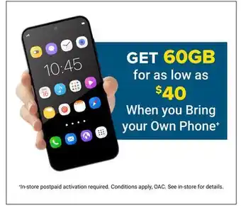 Visions Electronics GET 60GB for as low as $40 When you Bring your Own Phone offer