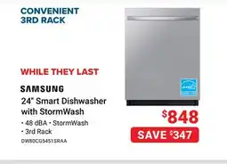 Visions Electronics SAMSUNG 24 Smart Dishwasher with StormWash offer