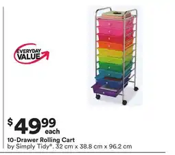 Michaels 10-Drawer Rolling Cart by Simply Tidy offer
