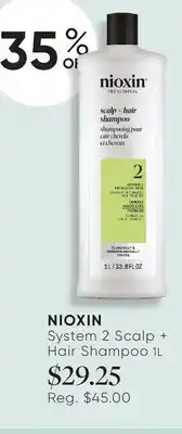 Chatters Salon NIOXIN System 2 Scalp + Hair Shampoo offer