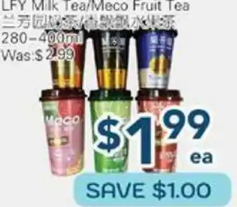 Oceans Fresh Food Market LFY Milk Tea/Meco Fruit Tea offer